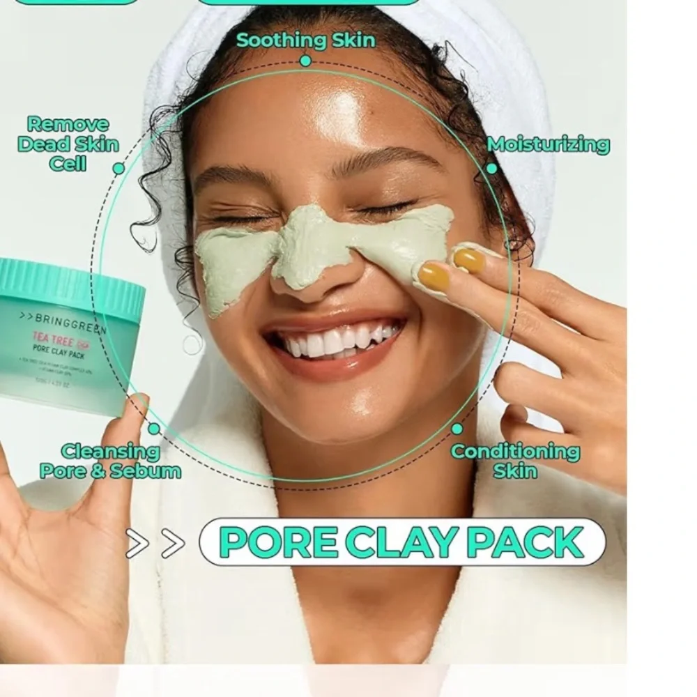NWT BRING GREEN Tea Tree Cica Pore Clay Pack - Aqua